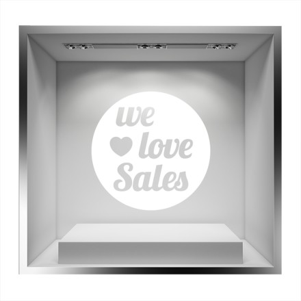 We love sales Αυτοκόλλητο Βιτρίνας