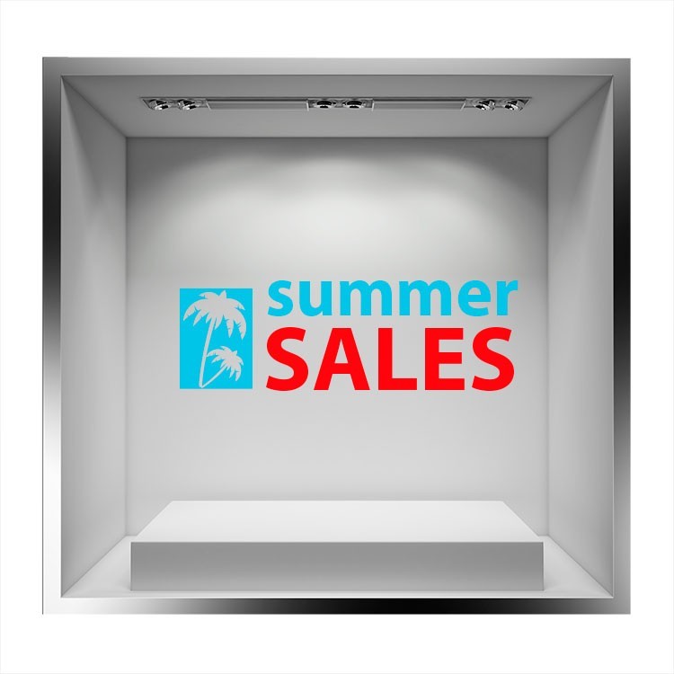 Αυτοκόλλητο Βιτρίνας Summer sales φοίνικας