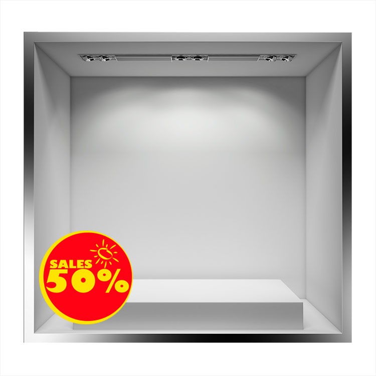 Αυτοκόλλητο Βιτρίνας Red Sales 50%