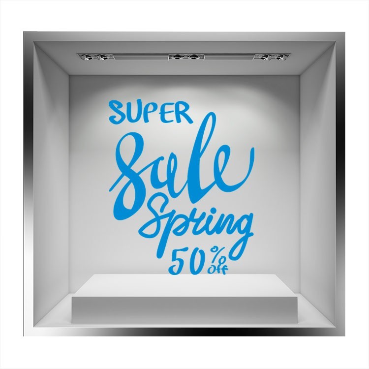 Αυτοκόλλητο Βιτρίνας Super Sale Spring