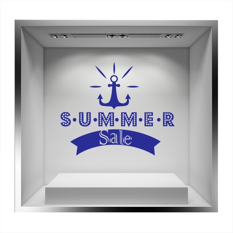 Αυτοκόλλητο Βιτρίνας Summer Sale άγκυρα