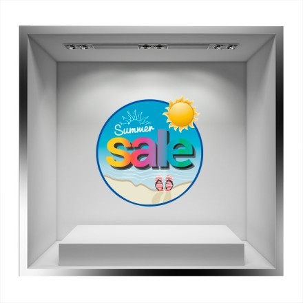 Summer Sale Παραλία Αυτοκόλλητο Βιτρίνας