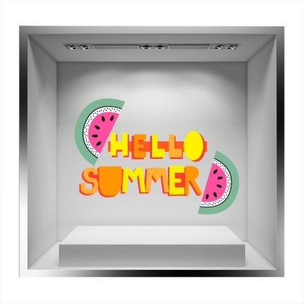 Hello Summer Watermelon Αυτοκόλλητο Βιτρίνας