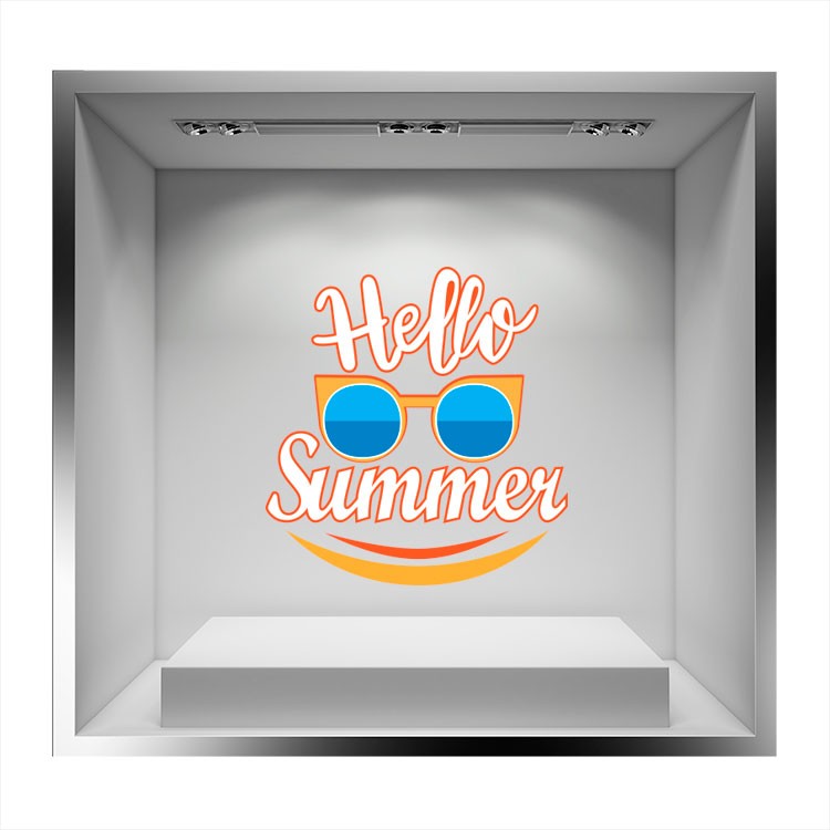 Αυτοκόλλητο Βιτρίνας Hello Summer Sunglasses