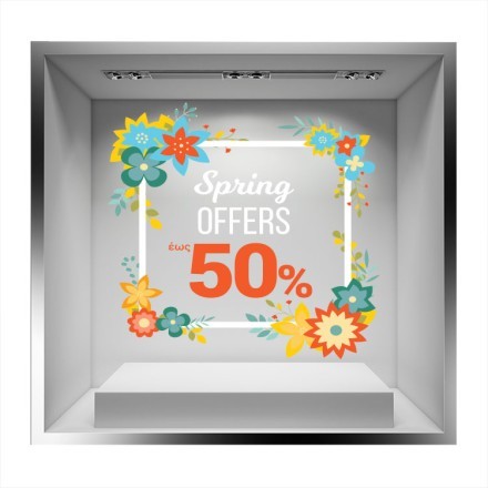 Spring Floral Offers Αυτοκόλλητο Βιτρίνας