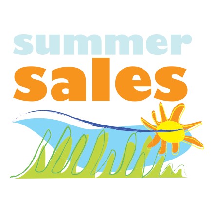 Summer Sales στη Θάλασσα Αυτοκόλλητο Βιτρίνας