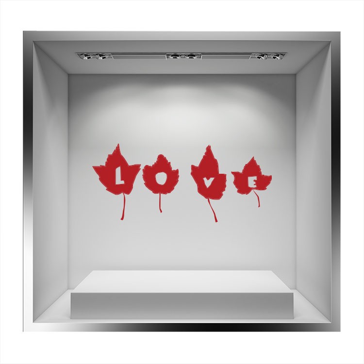 Αυτοκόλλητο Βιτρίνας Love Leaves
