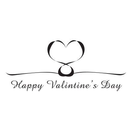 Happy Valentines Day Ribbon Heart