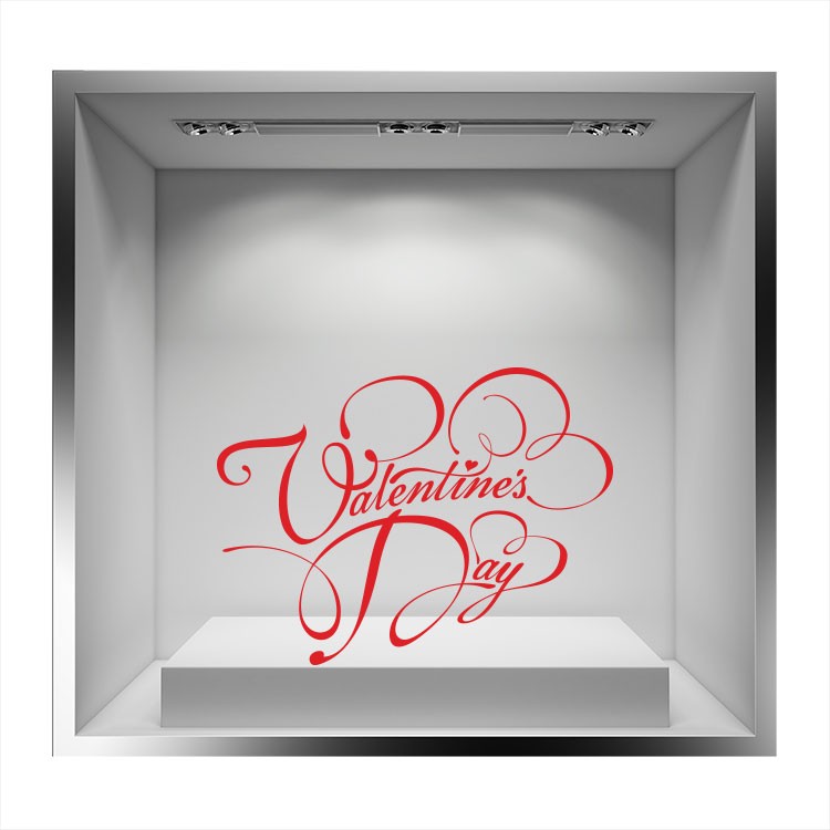 Αυτοκόλλητο Βιτρίνας Valentine's Day Line Hearts