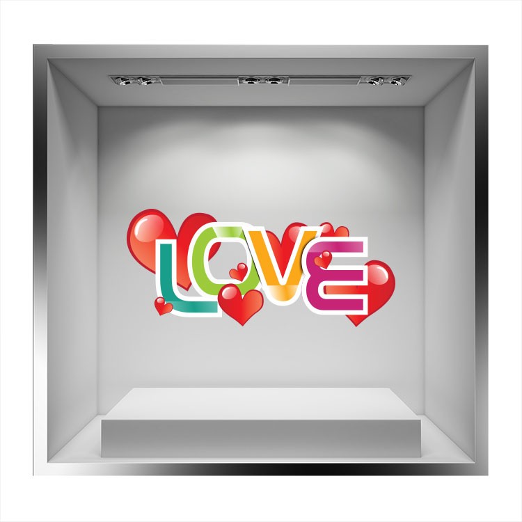 Αυτοκόλλητο Βιτρίνας Colored Love
