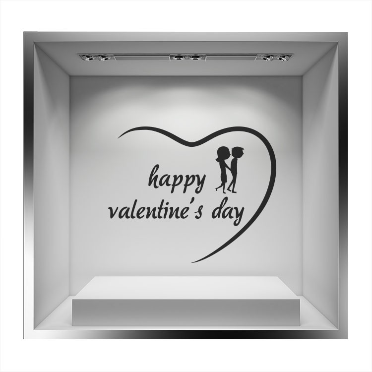 Αυτοκόλλητο Βιτρίνας Happy Valentines Day Couple
