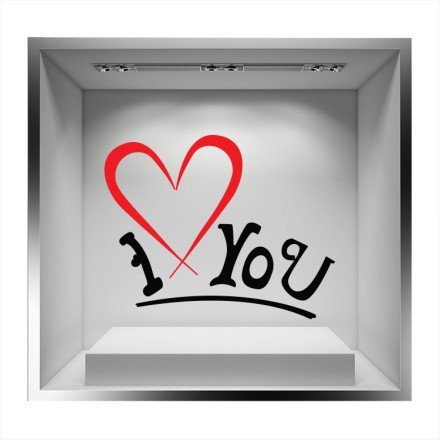 I Love you καρδιά κόκκινη καρδιά με μαύρα γράμματα