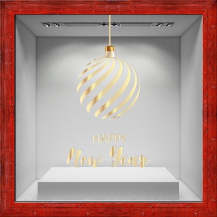 Hanging Christmas Ball Αυτοκόλλητο Βιτρίνας