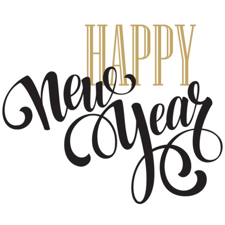 Happy New Year Gold-Black