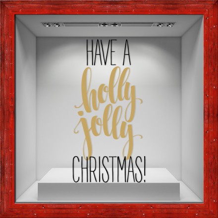 Christmas Gold-Black Αυτοκόλλητο Βιτρίνας
