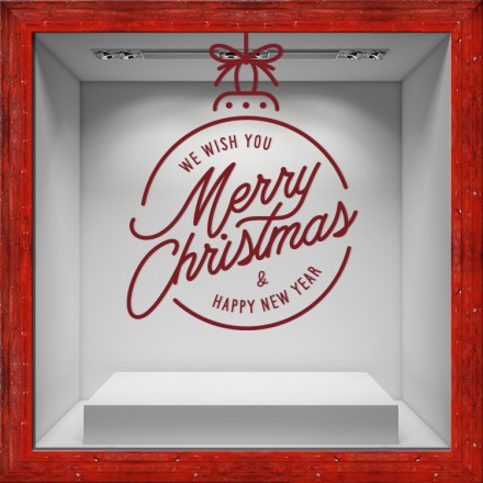 Wish You Merry Christmas Αυτοκόλλητο Βιτρίνας