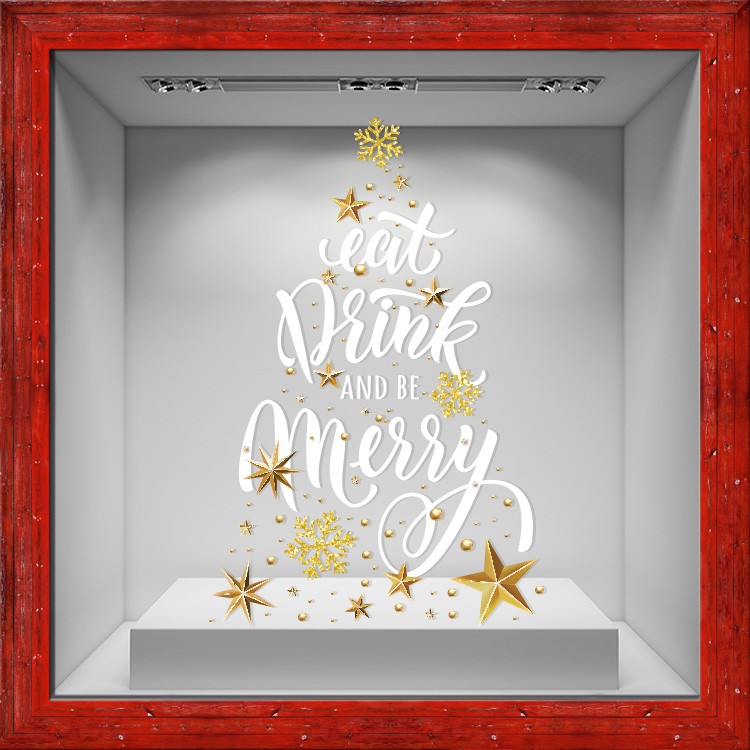 Αυτοκόλλητο Βιτρίνας Eat Drink and be Merry