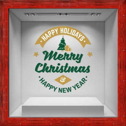 Feliz Navidad Αυτοκόλλητο Βιτρίνας