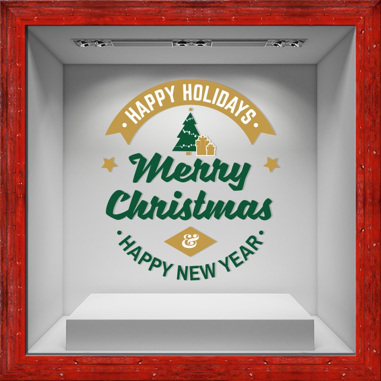 Αυτοκόλλητο Βιτρίνας Feliz Navidad