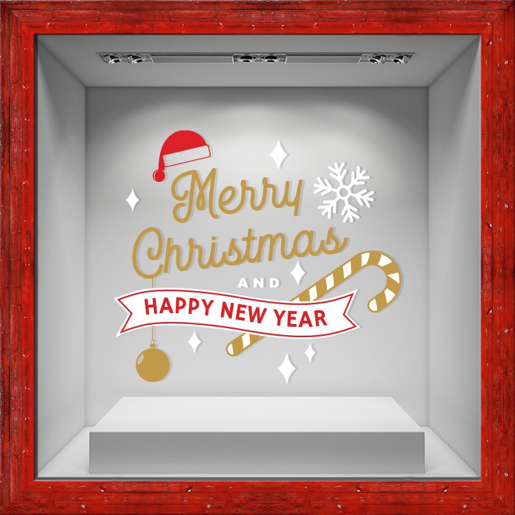 Αυτοκόλλητο Βιτρίνας Merry Christmas Snow