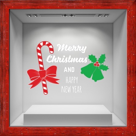 Mistletoe and Candy Αυτοκόλλητο Βιτρίνας
