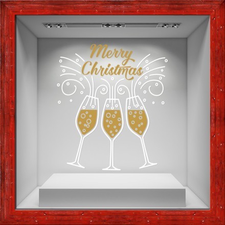 Cheers to New Year Αυτοκόλλητο Βιτρίνας