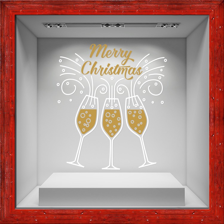 Αυτοκόλλητο Βιτρίνας Cheers to New Year