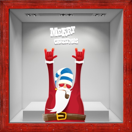Cool Santa Claus Αυτοκόλλητο Βιτρίνας