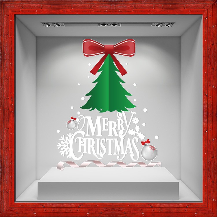 Αυτοκόλλητο Βιτρίνας Christmas Tree & Gifts