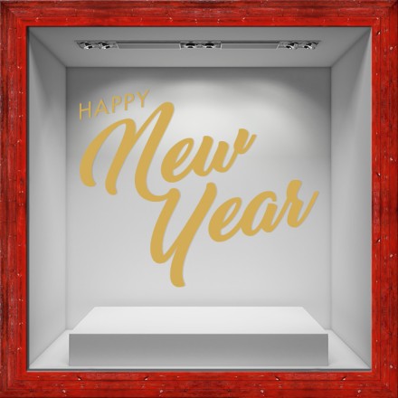 New Year Gold Αυτοκόλλητο Βιτρίνας