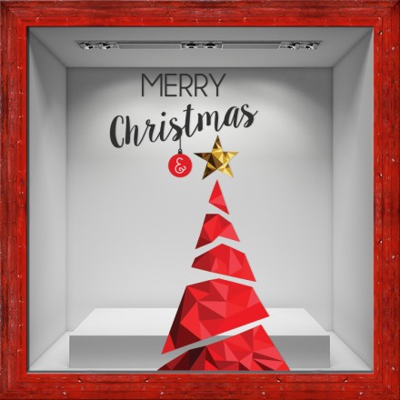Shaped Christmas Tree Αυτοκόλλητο Βιτρίνας