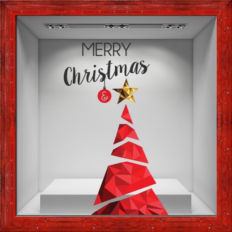 Αυτοκόλλητο Βιτρίνας Shaped Christmas Tree