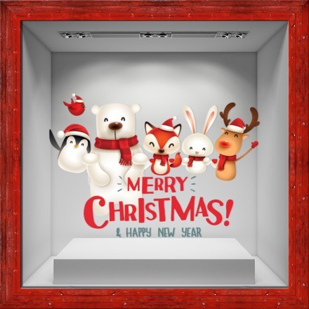 Christmas Friends Αυτοκόλλητο Βιτρίνας