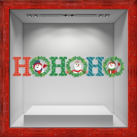 Ho Ho Ho Wreath Αυτοκόλλητο Βιτρίνας