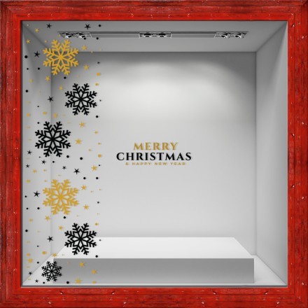 Navidad Stars & Snowflakes Αυτοκόλλητο Βιτρίνας