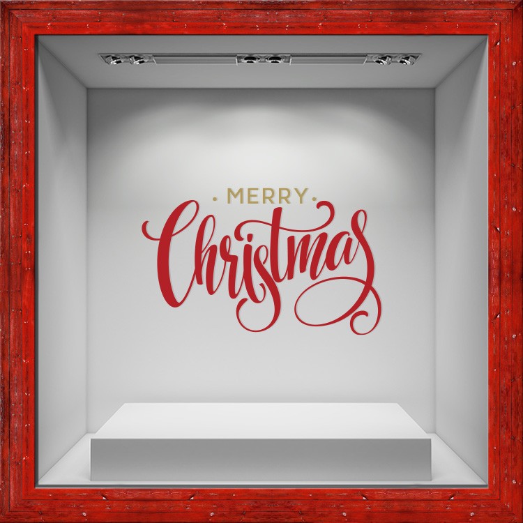 Αυτοκόλλητο Βιτρίνας Red Christmas