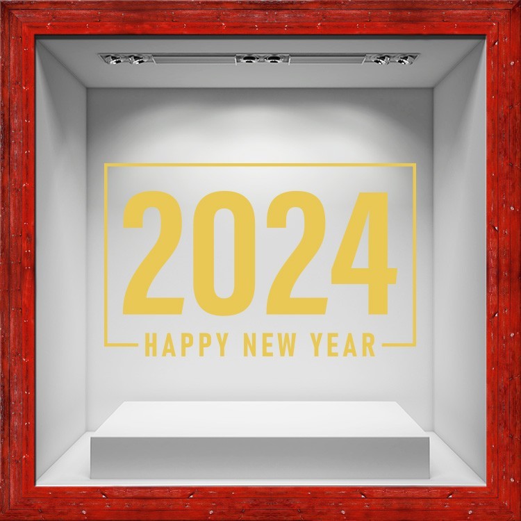 Αυτοκόλλητο Βιτρίνας Happy New Year, Happy 2024