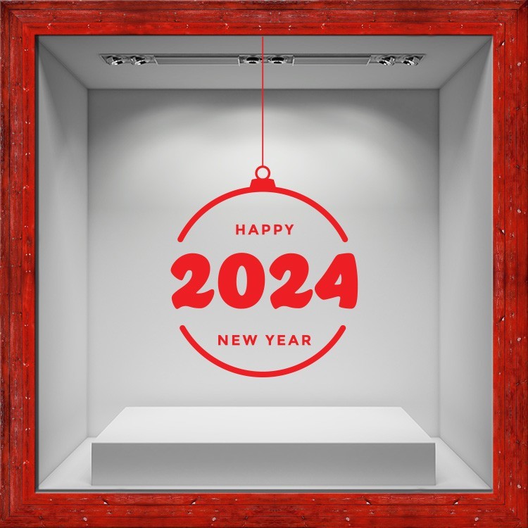 Αυτοκόλλητο Βιτρίνας Happy New Year - 2024