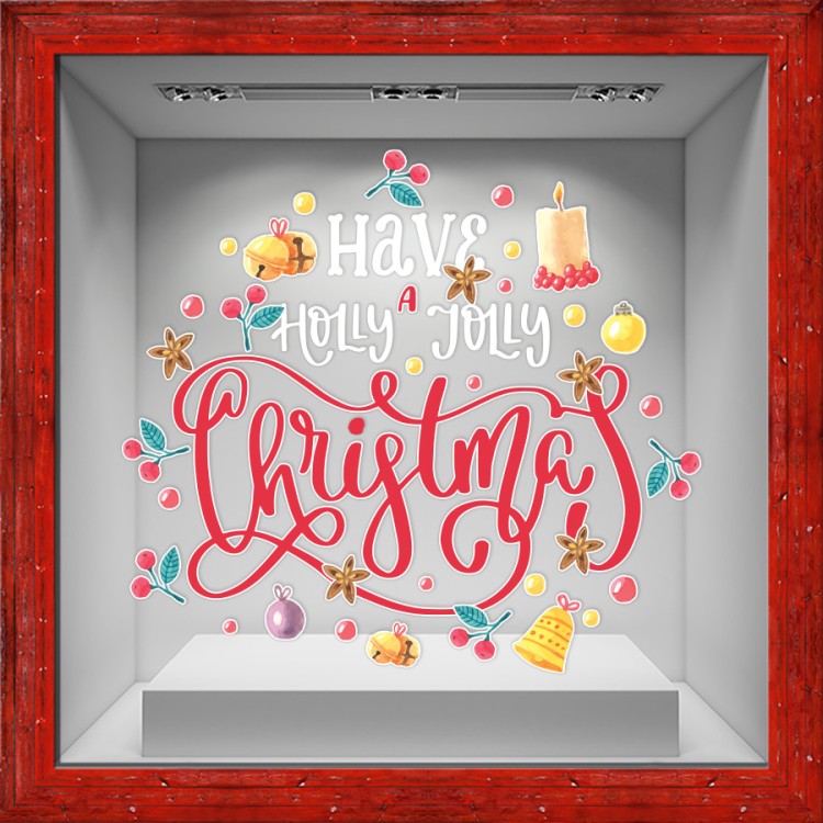 Αυτοκόλλητο Βιτρίνας Have a Holly Jolly Christmas