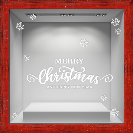 Merry Christmas and a Happy New Year 2025 Αυτοκόλλητο Βιτρίνας