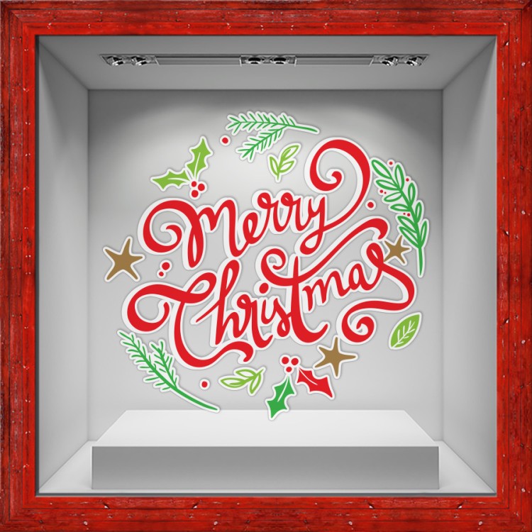 Αυτοκόλλητο Βιτρίνας 2025 - Merry Christmas