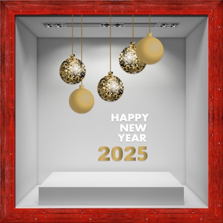 Golden Ornaments gold 2025 Αυτοκόλλητο Βιτρίνας