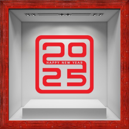 2025 Red Αυτοκόλλητο Βιτρίνας