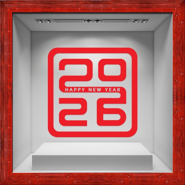 Αυτοκόλλητο Βιτρίνας 2026 Red