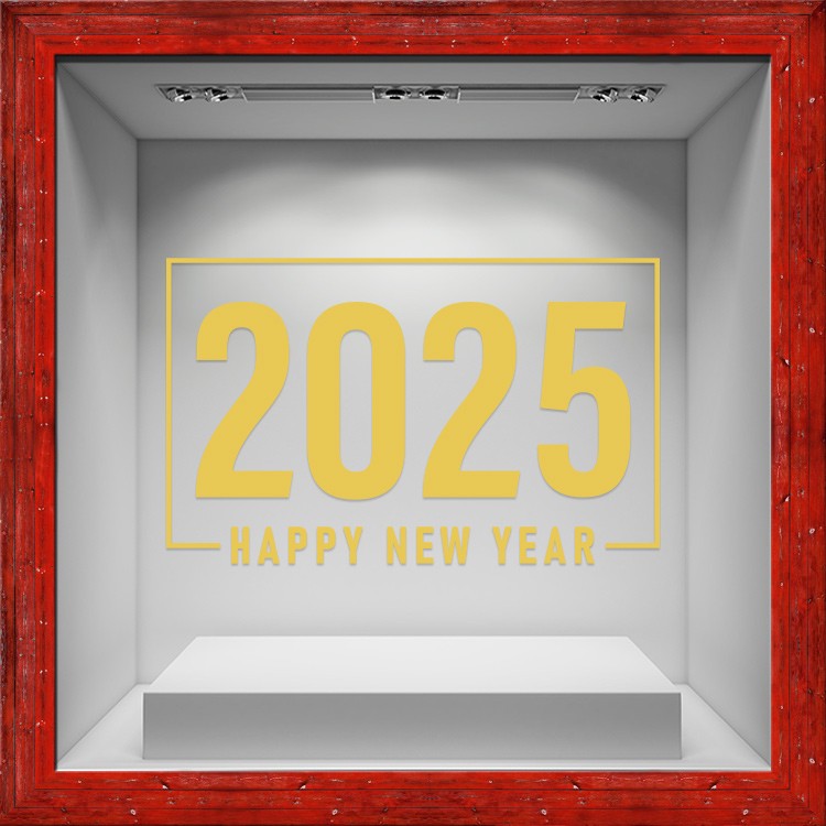 Αυτοκόλλητο Βιτρίνας Happy New Year, Happy 2025