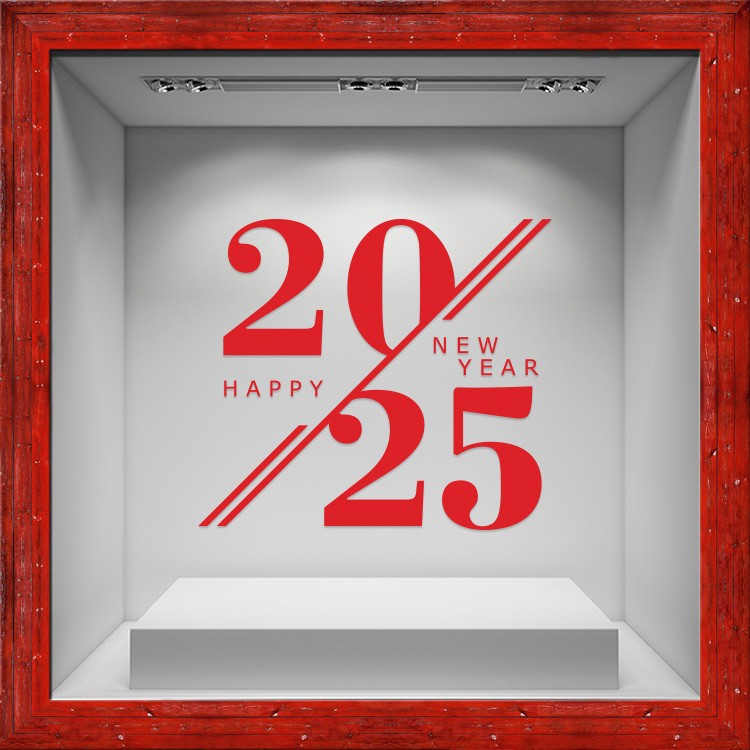 Αυτοκόλλητο Βιτρίνας 2025 Red