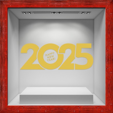 2025 Gold Αυτοκόλλητο Βιτρίνας