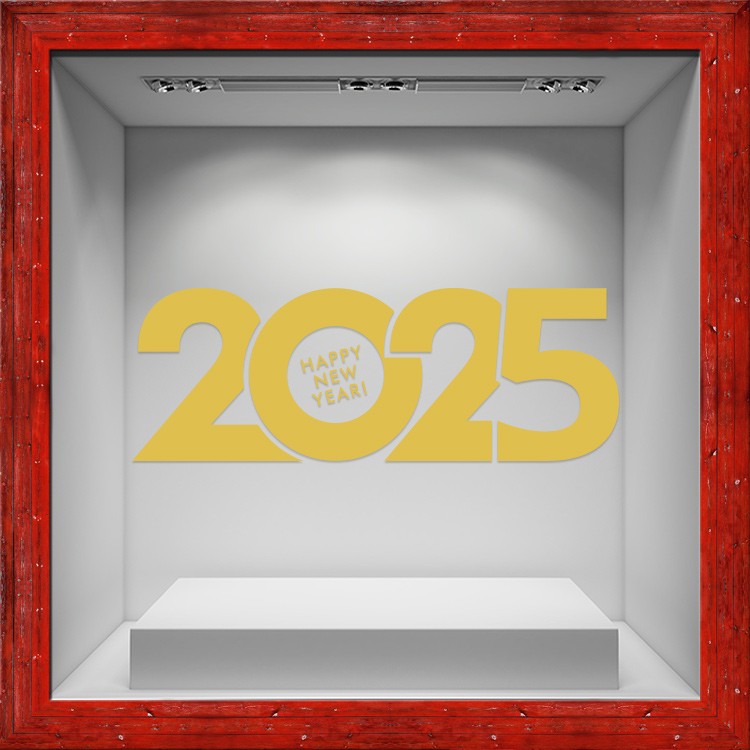 Αυτοκόλλητο Βιτρίνας 2025 Gold