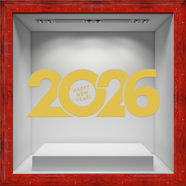 Αυτοκόλλητο Βιτρίνας 2026 Gold