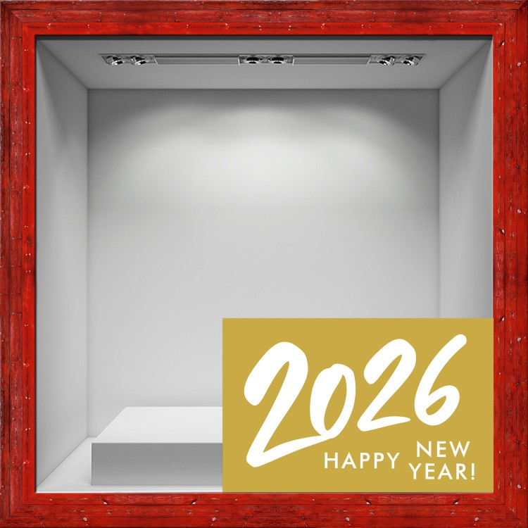 Αυτοκόλλητο Βιτρίνας 2026 Gold & White